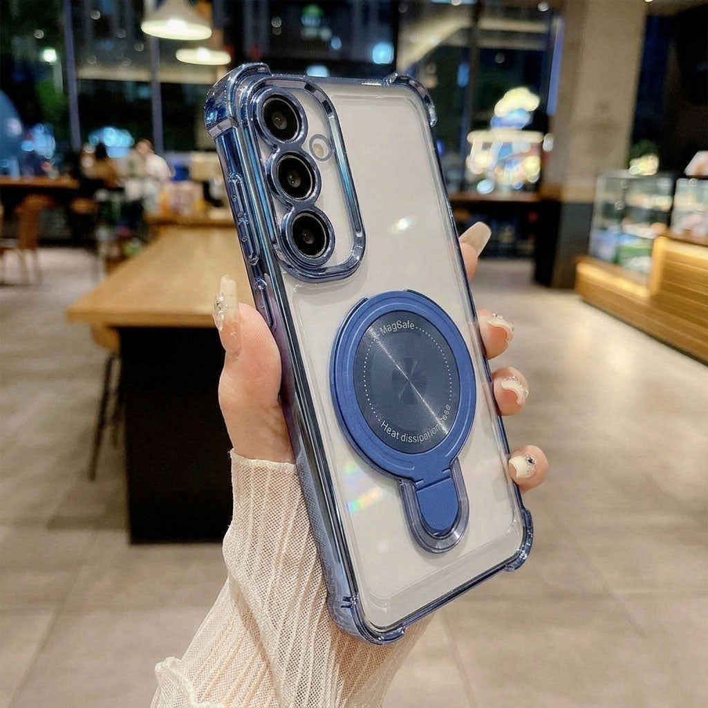 Samsung Galaxy A56 5G Luxury Four Corner Invincible Bracket Ring Stand Case