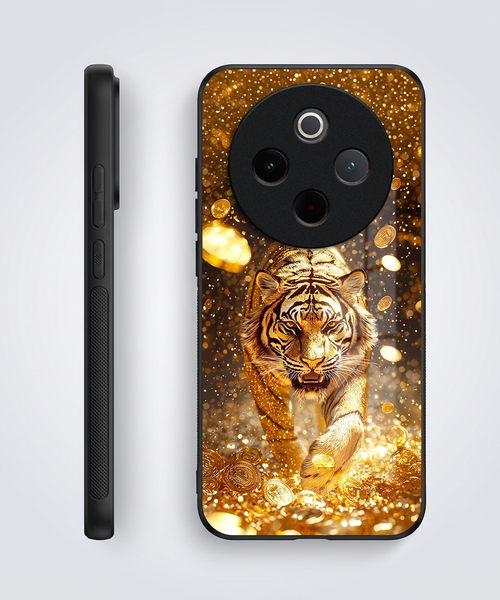 Vivo T4 5G Luxury Tiger Acrylic Glass Back Case
