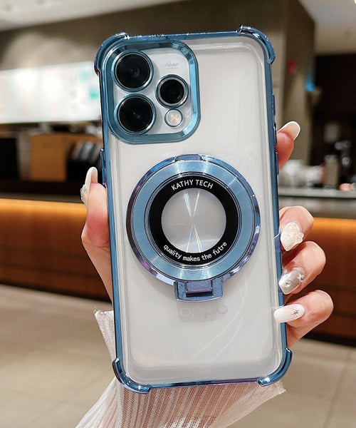 Oppo Reno 15 5G Original Luxury Magnifier Ring Stand Shockproof Airbags Corner Case