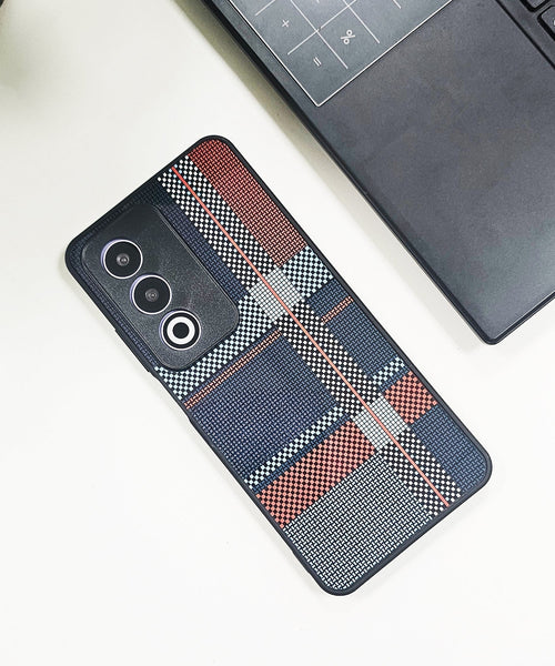 Oppo A3 Pro 5G Luxury Grid Pattern Glass Back Shockproof Case