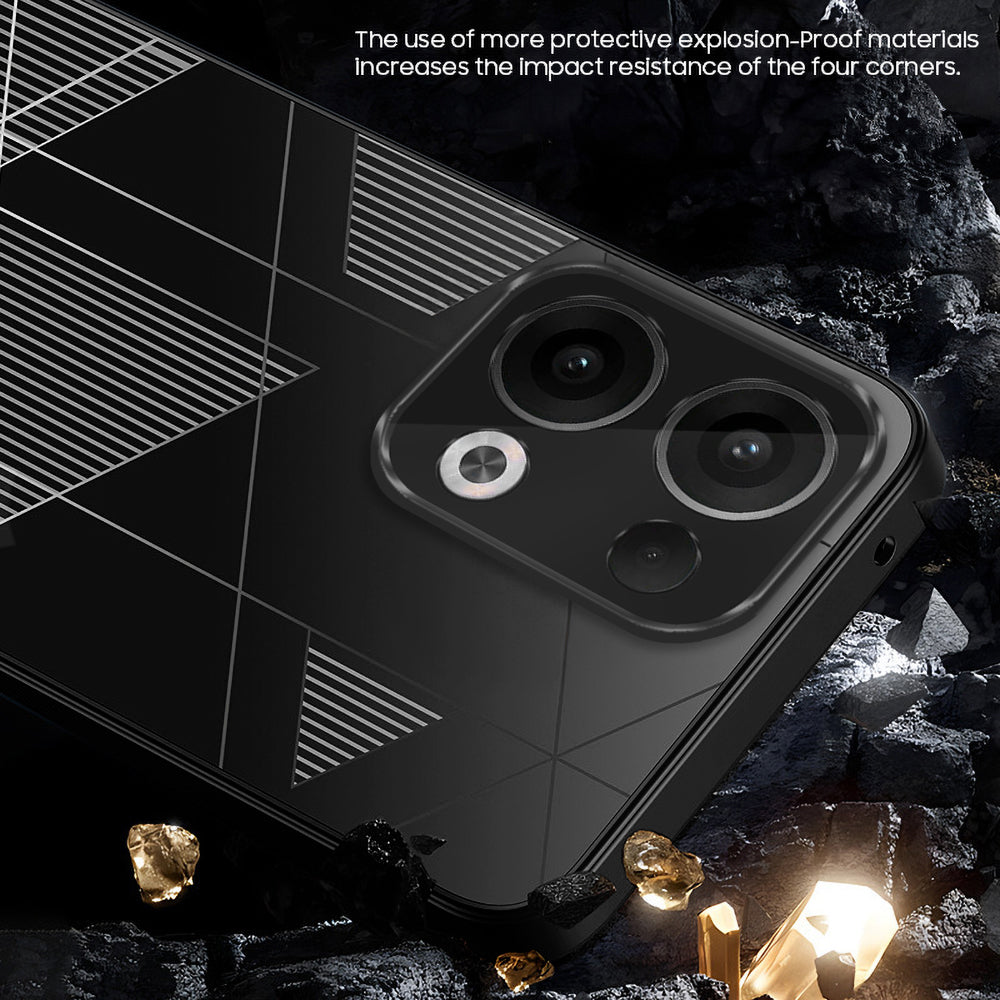 Oppo Reno13 5G Triangle Pattern Matte Back Shockproof Case