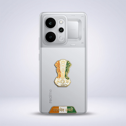 Realme P4 Power 5G Compatible Satyamev Jayate 3D Metal Emblem Sticker