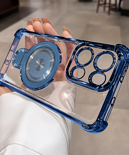 Oppo Reno 13 5G Luxury Four Corner Invincible Bracket Ring Stand Case