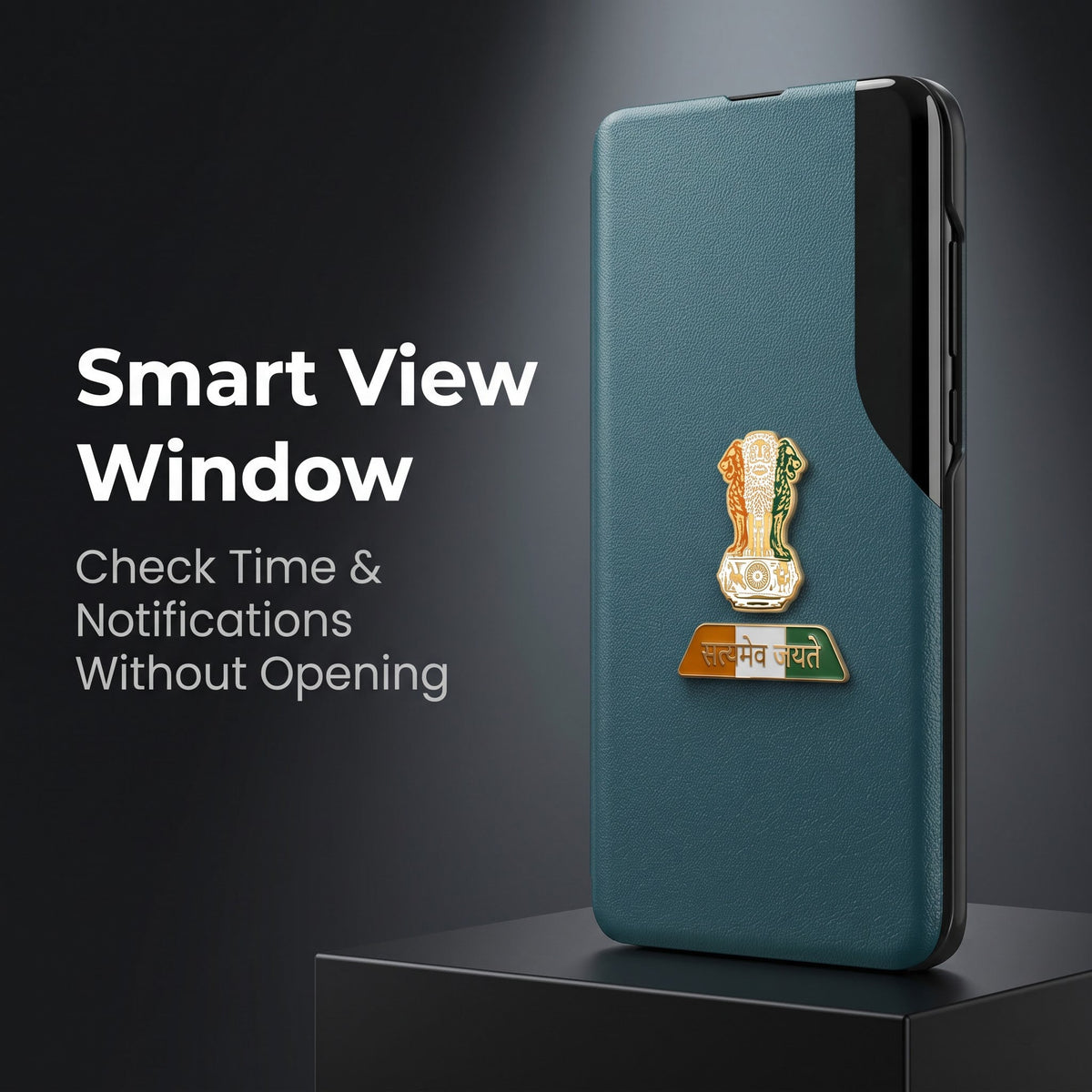 Oppo A3 Pro 5G Premium Tri-Color Satyamev Jayate Half Window Flip Case