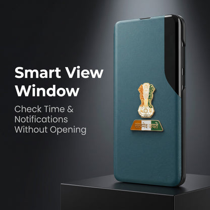 Vivo T3 Pro 5G Premium Tri-Color Satyamev Jayate Half Window Flip Case