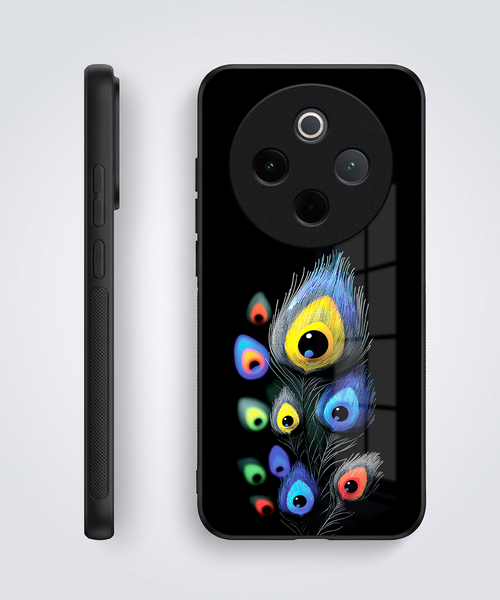 Vivo T4 5G Premium Peacock Feather Acrylic Glass Back Case