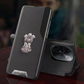 Vivo T3 Pro 5G Metal Satyamev Jayate 2-in-1 Emblem Half-Window Leather Flip Case