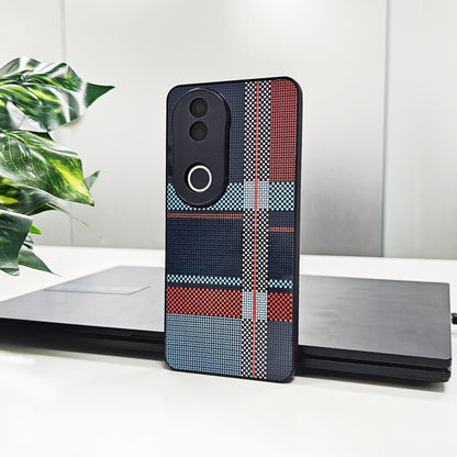 Vivo V50 5G Luxury Grid Pattern Glass Back Shockproof Cover