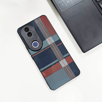 Vivo V50 5G Luxury Grid Pattern Glass Back Shockproof Case