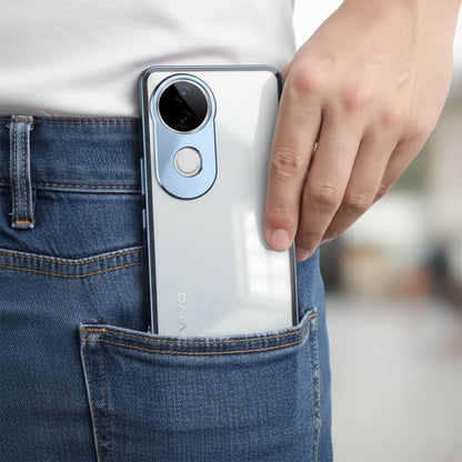 Vivo V50 5G Aluminium Metal Bumper Shield Transparent Back Case